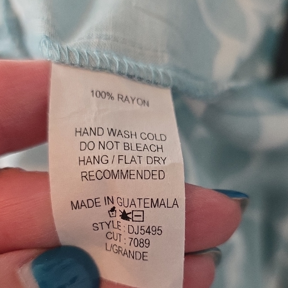 EUC Ces Femme Size Large Teal and White Maxi Dress - Picture 6 of 6